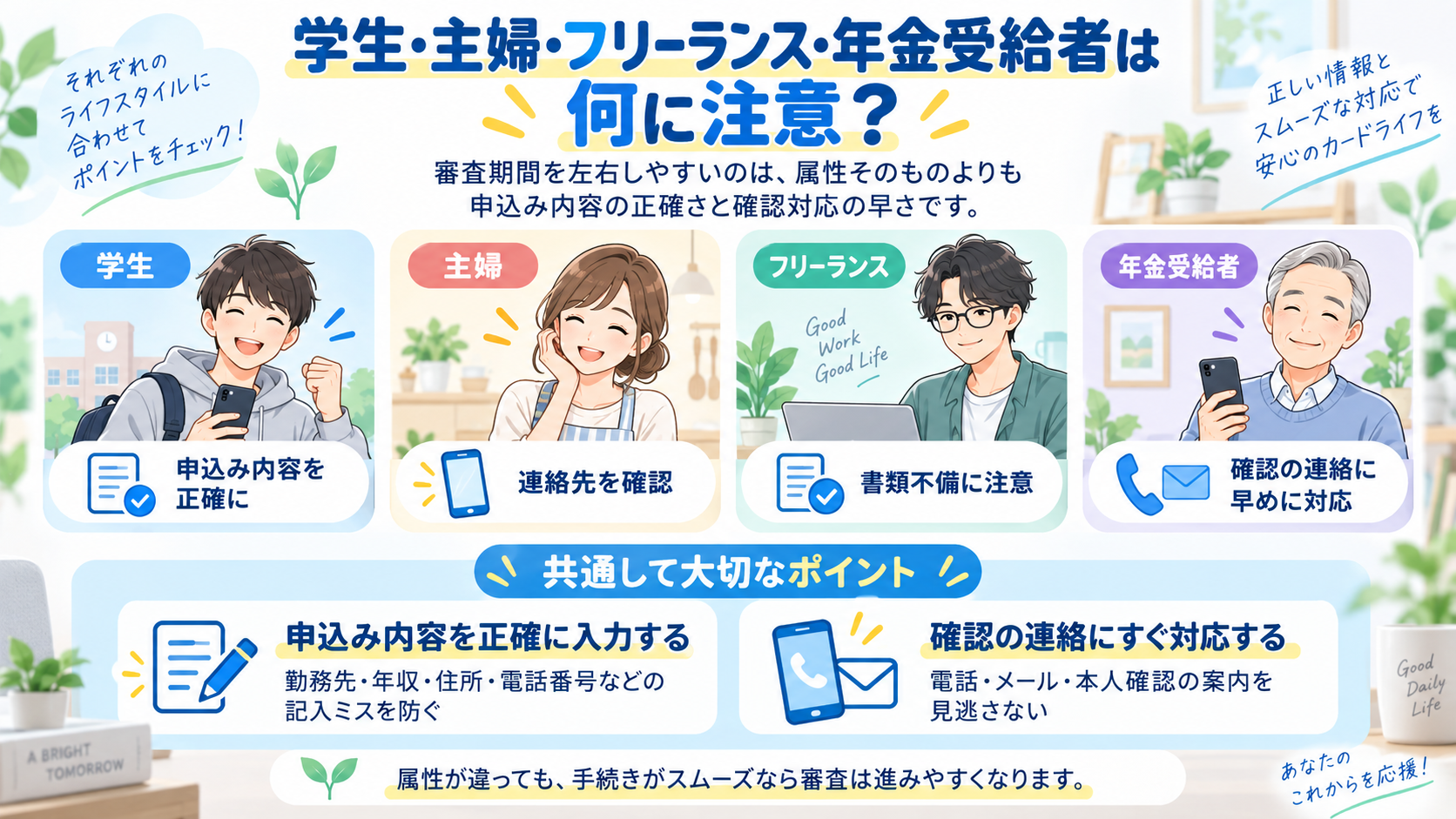 学生・主婦・フリーランス・年金受給者は何に注意すればいい？